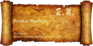 Roska Martin névjegykártya